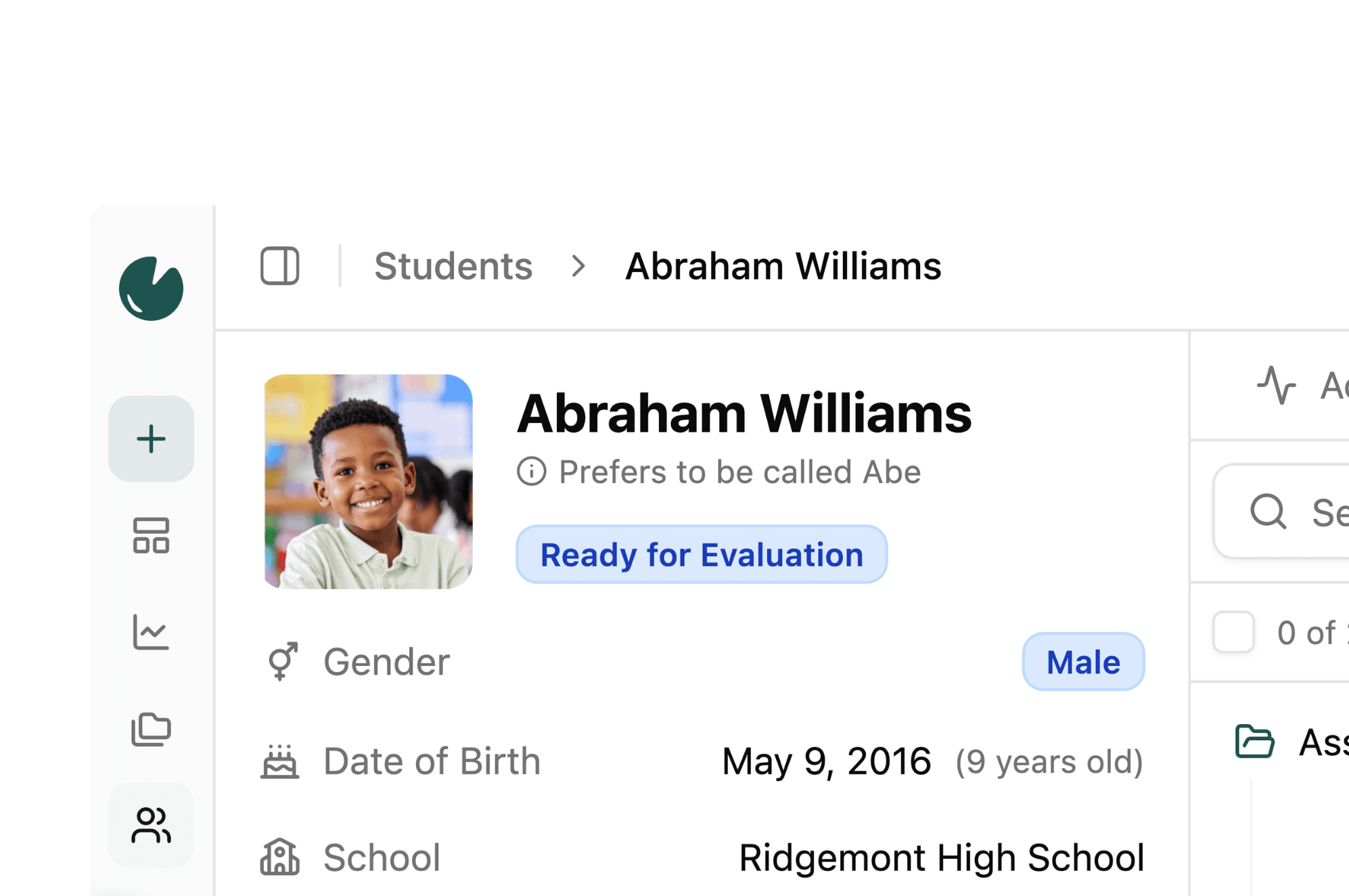 Student profile in Lilypad